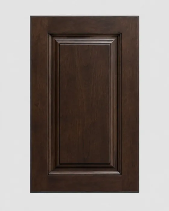 Sample of espresso raised panel, stained wood, raised panel door