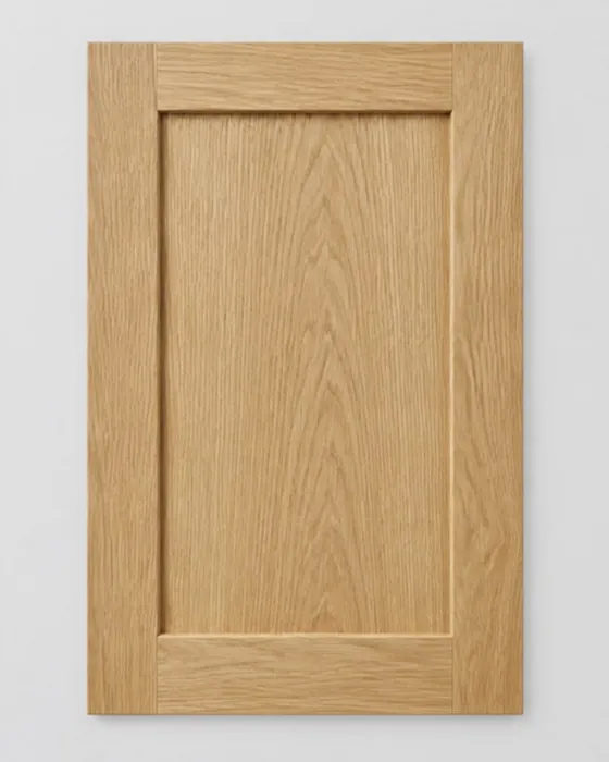 Sample of natural oak shaker, stained wood, shaker door